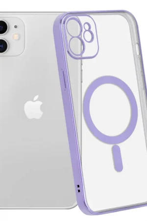 Retour Gratuit ShieldCase Coque iPhone 11 revêtement métallique Magsafe transparent (violet)