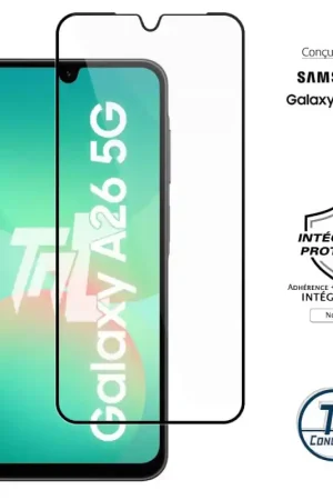Samsung Galaxy A26 - Verre trempé intégral Protect - Noir - TM-Concept® Bon Plan