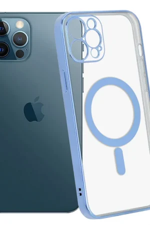 ShieldCase Coque iPhone 12 Pro revêtement métallique Magsafe transparent (bleu) Soldes
