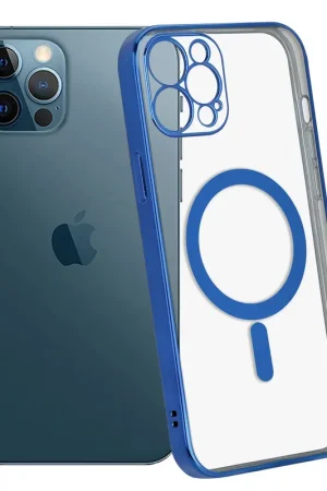 ShieldCase Coque iPhone 12 Pro revêtement métallique Magsafe transparent (bleu foncé) Meilleure Vente