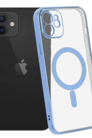 Livraison Gratuite ShieldCase Coque iPhone 12 revêtement métallique Magsafe transparent (bleu)