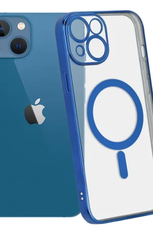 Produit De Marque ShieldCase Coque iPhone 13 revêtement métallique Magsafe transparent (bleu foncé)