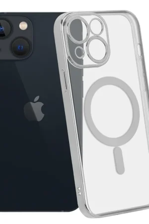 ShieldCase Coque iPhone 13 Mini revêtement métallique Magsafe transparent (argent) Offre Spéciale