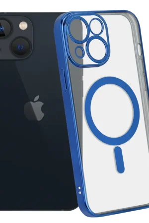 ShieldCase Coque iPhone 13 Mini revêtement métallique Magsafe transparent (bleu foncé) Bon Marché