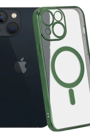 ShieldCase Coque iPhone 13 Mini revêtement métallique Magsafe transparent (vert foncé) Certifié