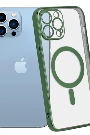 ShieldCase Coque iPhone 13 Pro Max revêtement métallique Magsafe transparent (vert foncé) Expédié Aujourd’hui