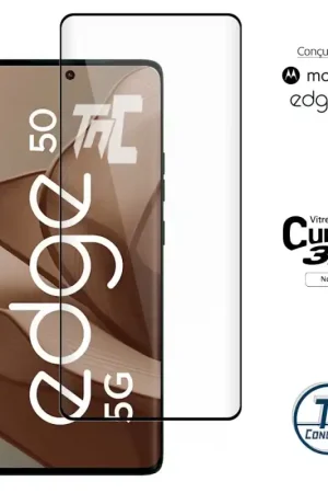 Motorola Edge 50 - Verre trempé 3D incurvé - Noir - TM-Concept® Jusqu’à Épuisement Des Stocks