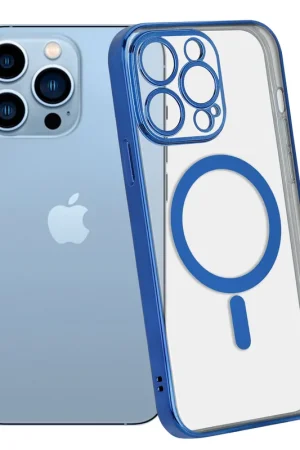 ShieldCase Coque iPhone 13 Pro revêtement métallique Magsafe transparent (bleu foncé) Dernière Chance
