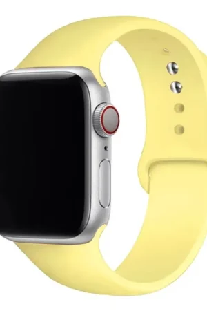 Bracelet en silicone pour Apple Watch 42/44 Jaune Pastel Prix Bas