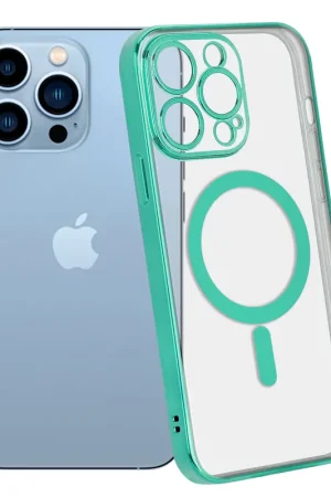 ShieldCase Coque iPhone 13 Pro revêtement métallique Magsafe transparent (vert) Bon Marché
