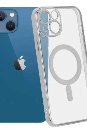 ShieldCase Coque iPhone 13 transparente revêtement métallique Magsafe (argent) Top Vente