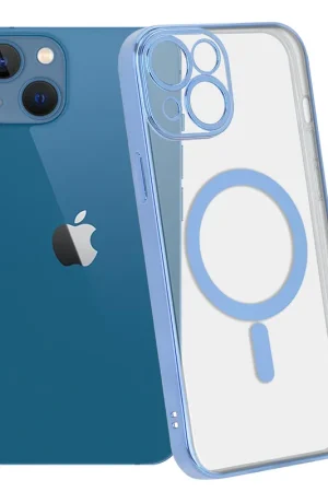 Jusqu’à Épuisement Des Stocks ShieldCase Coque iPhone 13 transparente revêtement métallique Magsafe (bleu)