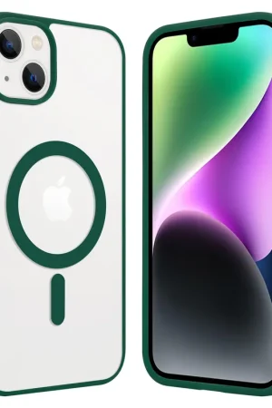 ShieldCase Coque Transparente iPhone 14 Plus Magsafe avec bords colorés (vert) Retour Gratuit