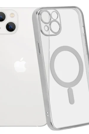 Marque ShieldCase Coque iPhone 14 Plus revêtement métallique Magsafe transparent (argent)
