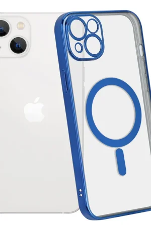 ShieldCase Coque iPhone 14 Plus revêtement métallique Magsafe transparent (bleu foncé) Promotion