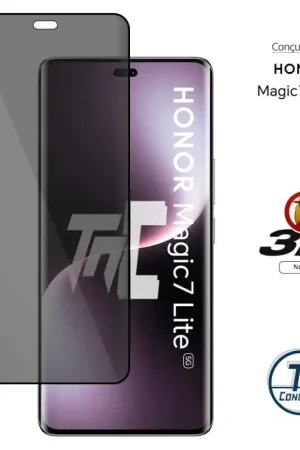 Honor Magic 7 Lite - Verre trempé 3D Privacy (teinté anti-espion) - TM-Concept® Haute Qualité
