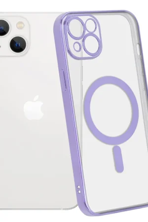 Top Vente ShieldCase Coque iPhone 14 Plus revêtement métallique Magsafe transparent (violet)