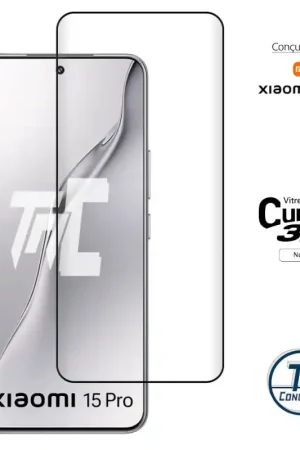 Xiaomi 15 Pro - Verre trempé 3D incurvé - Noir - TM-Concept® Offre Exclusive