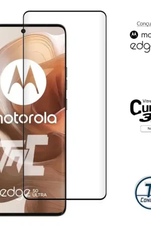 Motorola Edge 50 Ultra - Verre trempé 3D incurvé - Noir - TM-Concept® Prix Cassé