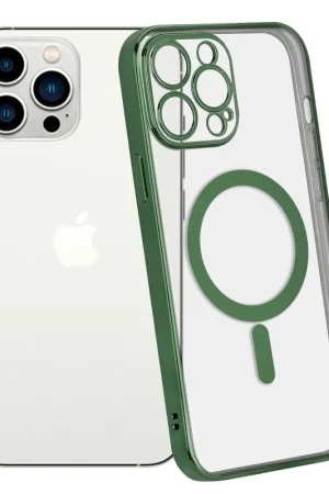 Quantité Limitée ShieldCase Coque iPhone 14 Pro Max revêtement métallique Magsafe transparent (vert foncé)