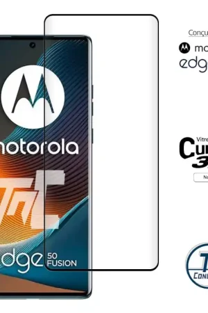 Motorola Edge 50 Fusion - Verre trempé 3D incurvé - Noir - TM-Concept® Bon Marché