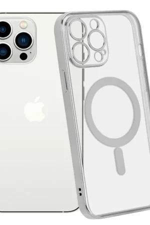 ShieldCase Coque iPhone 14 Pro Max revêtement métallique Magsafe transparent (argent) Super Prix