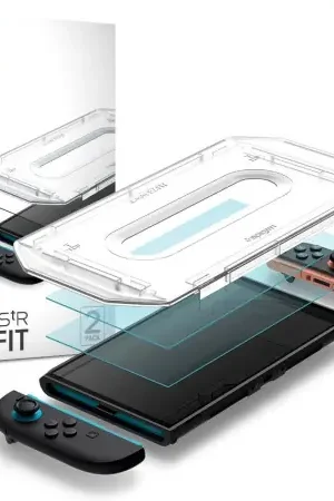 Spigen Twin Pack EZ Fit Tempered Glass Screen Protectors - For Nintendo Switch 2 Livraison Express