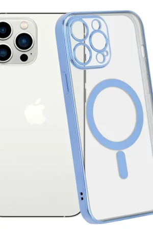 ShieldCase Coque iPhone 14 Pro Max revêtement métallique Magsafe transparent (bleu) Retour Gratuit