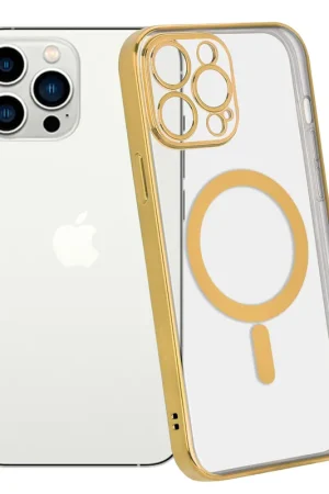 ShieldCase Coque iPhone 14 Pro Max revêtement métallique Magsafe transparent (or) Prix Choc