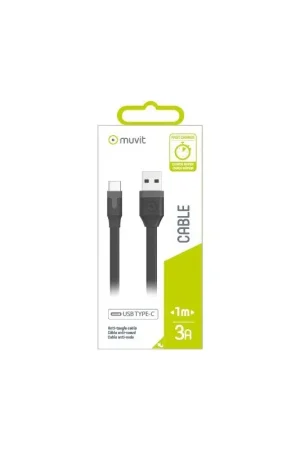 Livraison Gratuite CABLE PLAT 3A USB/USBC 1M NOIR