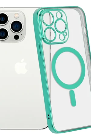 Super Prix ShieldCase Coque iPhone 14 Pro revêtement métallique Magsafe transparent (vert)