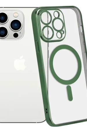 Offre Du Jour ShieldCase Coque iPhone 14 Pro revêtement métallique Magsafe transparent (vert foncé)