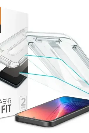 Offre Limitée Spigen Twin Pack EZ Fit Tempered Glass Screen Protectors - For Google Pixel 9a