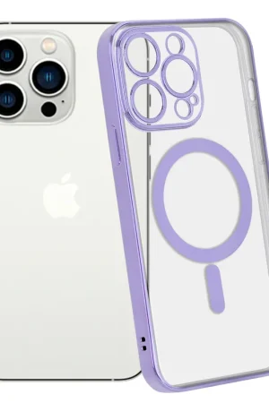 Vente Flash ShieldCase Coque iPhone 14 Pro revêtement métallique Magsafe transparent (violet)