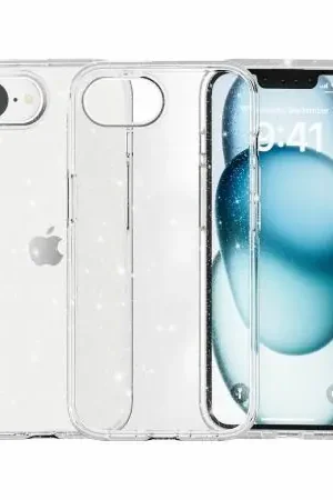 Olixar Clear Glitter Tough Case - For iPhone 16e Affaire À Saisir