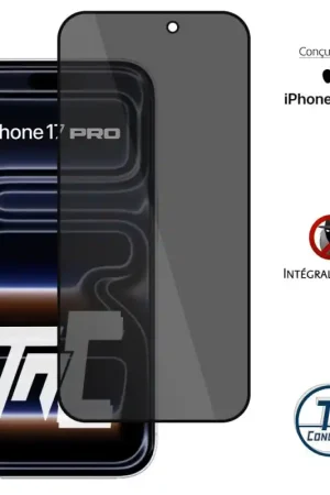 Prix Réduit Apple iPhone 17 Pro - Verre trempé teinté intégral - Noir - TM-Concept® - gamme Intégral Privacy