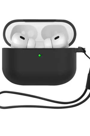 Réduction ShieldCase Airpods Pro 3 coque en silicone avec cordon (noir)