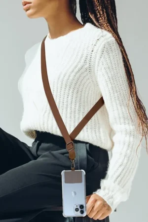 Bandoulière en nylon marron Super Prix
