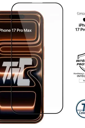 Top Vente Apple iPhone 17 Pro Max - Verre trempé intégral Protect - Noir - TM-Concept®