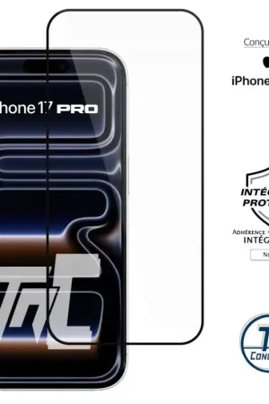 Promotion Apple iPhone 17 Pro - Verre trempé intégral Protect - Noir - TM-Concept®