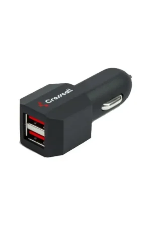 Certifié Chargeur voiture USB A+A 2.1A Noir Crosscall