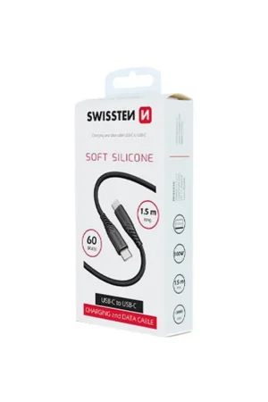 Câble silicone USB-C 60W 1,5m Noir Commande En Gros