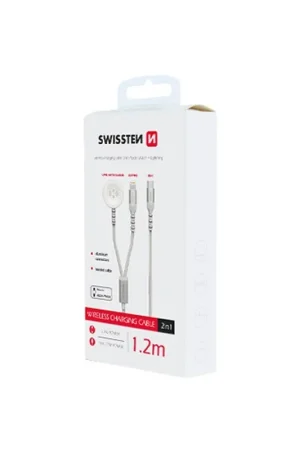 Câble Swissten 2-en-1 1,2 m Blanc Authentique
