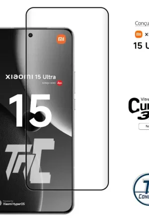 Expédié Aujourd’hui Xiaomi 15 Ultra - Verre trempé 3D incurvé - Noir - TM-Concept®