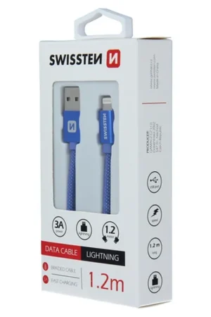Câble textile USB / Lightning 1.2m Bleu Bon Marché