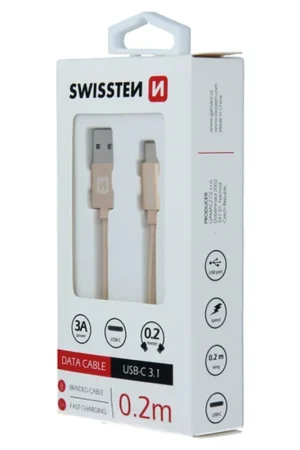 Câble textile USB-A vers USB-C 0.2m Jade Achat Immédiat