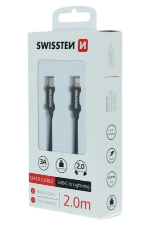 Câble textile USB-C / Lightning 2m Noir Offre Exclusive