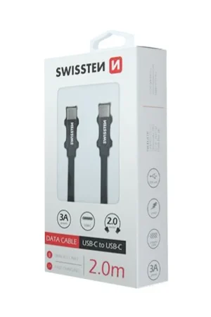 Affaire À Saisir Câble textile USB-C / USB-C 2.0m Noir