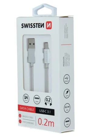 Câble textile USB/USB-C 0.2m argent Produit De Marque