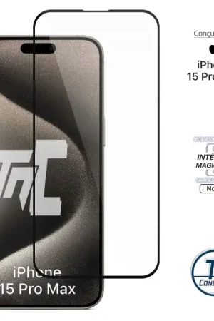 Apple iPhone 15 Pro Max - Verre trempé Intégral Magic - Noir - TM-Concept® Remise